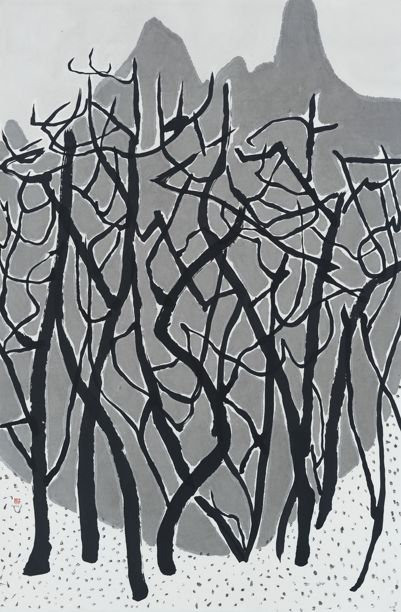 장병언, structure landscape 014, ink_on_paper, painting, 2026